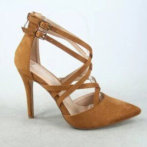 NEW Women's Strappy Pointed Toe Ankle Strap Buckles Zip Heel Dress Pumps Shoes